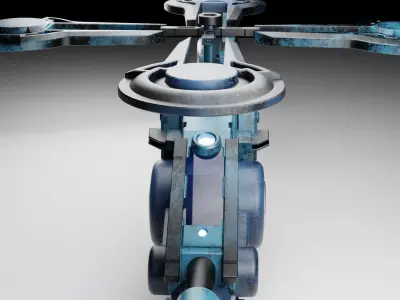 Sci-fi Fighter Helicopter 3D model