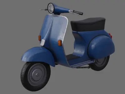 Motor Scooter 1B Low-poly 3D model