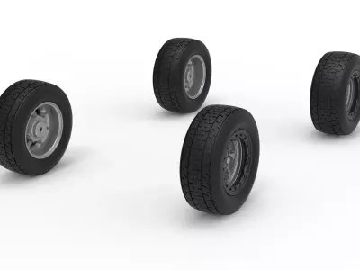 Wheel Set of Mod Lite Race car Version 2 Scale 1 to 25 3D print model