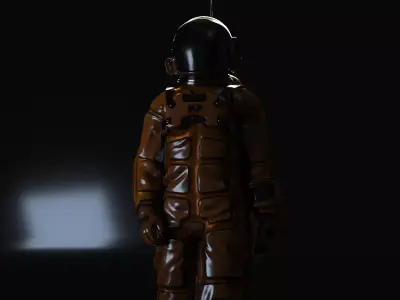 Female astronaut 3D blender model-fully rigged and game ready Low-poly 3D model