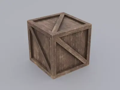Wooden Box Free low-poly 3D model buy