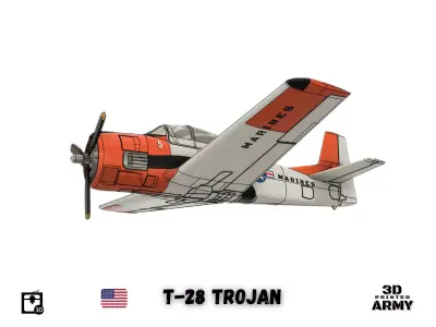 North American T-28 TROJAN - STL files for 3D printer 3D print model