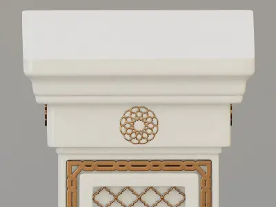 Arabic ornate square column 3D model