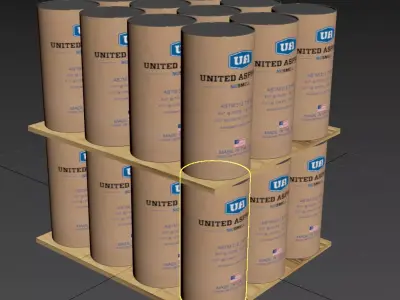 Barrels on pallet with wrap  3D model