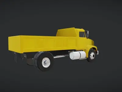 yellow dump truck 3D model