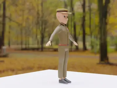 Indian Police Man 3d Character with Dress Rig 3D model