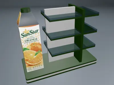 Shelf for orange juice 3D model