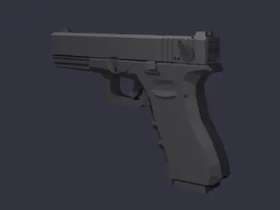 Glock-18 C lowpoly stylized Low-poly 3D model