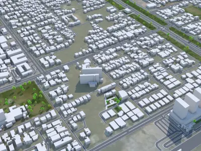 Islamabad Pakistan 50km Low-poly 3D model