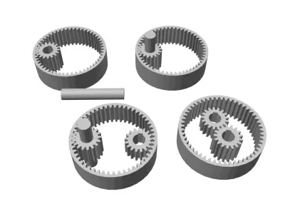 Industrial gear mechanical modules 3D print model