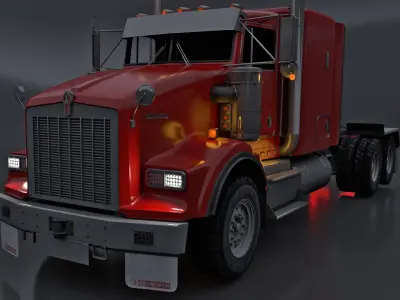 Kenworth T800 Semi Truck Heavy Haul 3D model