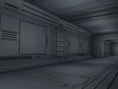 Sci Fi Corridor Free 3D model get