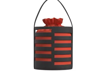 Black Leather Cutout detail Mini Bag 3D model