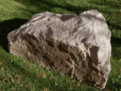  Pale Cubed Rippled Large Rock Boulder Model 
