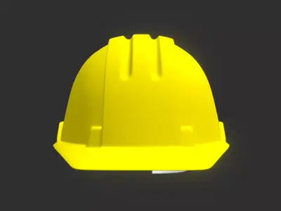 Realistic Worker Helmet 3D Model with Detailed Low-poly 3D model