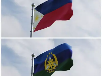 Animated Philippines Flags 3D model