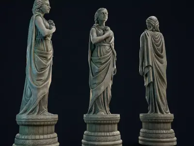 Garden Statue 1 Low-poly 3D model