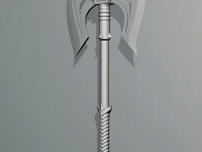 Fantasy style battle ax A2 3D model