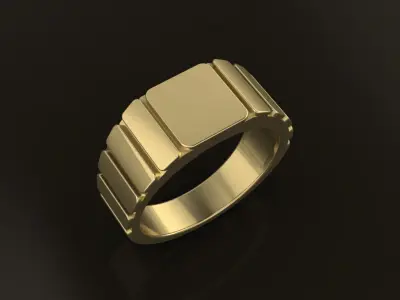 Signet Ring Band Tappered Box Step Mix Size 3D print model