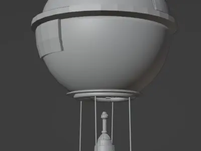 Fantasy Hot Air Balloon Low-poly 3D model