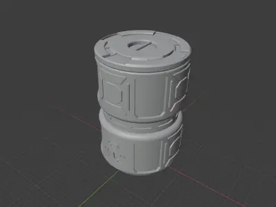 Low Poly Scifi Barrel Low-poly 3D model