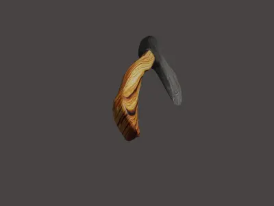 Old axe weapon low-poly game ready Low-poly 3D model