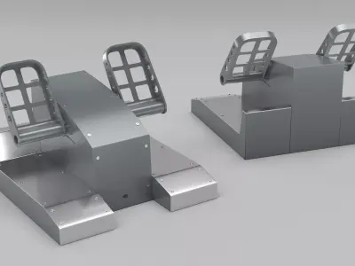 Cockpit Rudder Pedals System Simplified 3D model