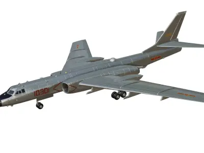 Xian-H6 bomber Low-poly 3D model