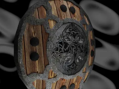 Ancient shield Low-poly 3D model buy