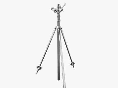 Sprinkler metal tripod Low-poly 3D model