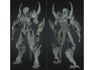 Alien Warlord Low-poly 3D model