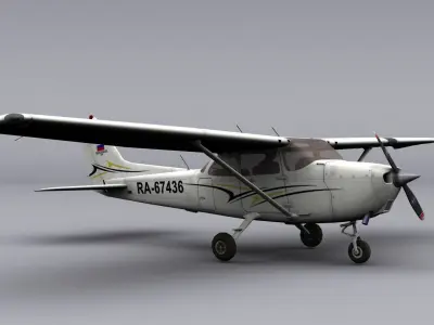 Cessna 172  Low-poly 3D model