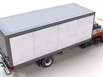 80s box truck Low-poly 3D model