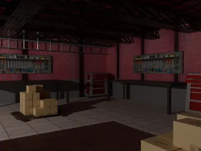 Workshop  Low-poly 3D model