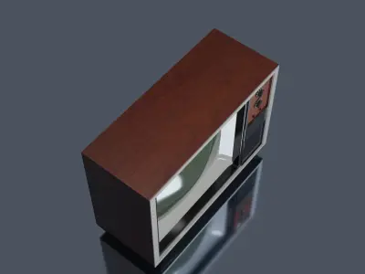 Old nostalgia television mid 20th century Low-poly 3D model