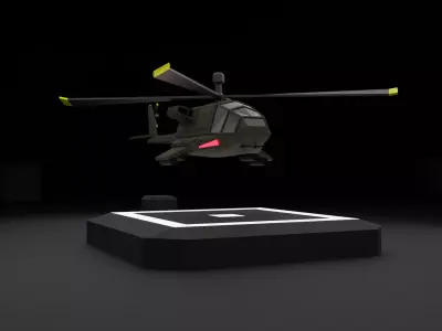 Attack Helicopter - Orka Mk3 Low-poly 3D model