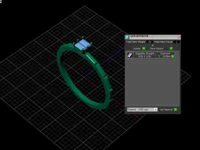 constructive ring jewelry with baguette gem stone Free 3D print model purchase