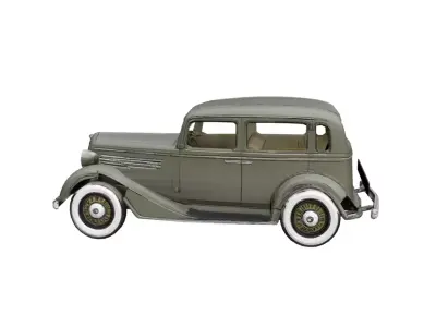 Buick 1935 Low Poly Early Vintage Antique Car 3D Model Low-poly 3D model