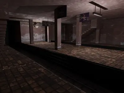 Abandoned Metro Station Low-poly 3D model