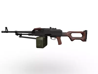 PKM light machine gun Low-poly 3D model