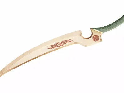 Short curved sword  Low-poly 3D model