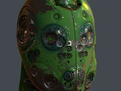 Gas mask helmet 3d model scifi Low-poly  Low-poly 3D model 77