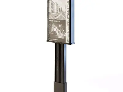 Advertising Pillar Low-poly 3D model