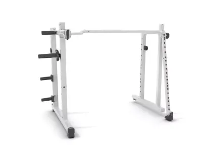 Silver Power Rack model pack Low-poly 3D model