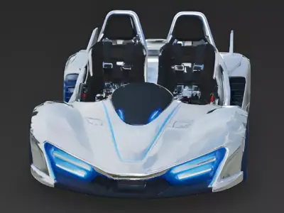 Futuristic Hyper-Coaster Car 3D Model Low-poly 3D model