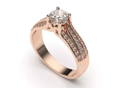 solitaire with ring sizes  8 part S22 3D print model