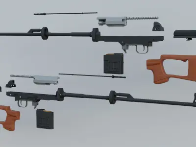 SVD Sniper Rifle Free 3D model