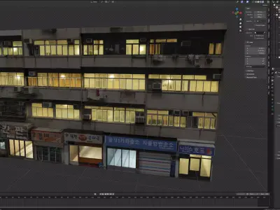 Misc City Apartment Buildings and Shops Free low-poly 3D model
