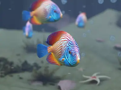 Marine Angelfish 3D model