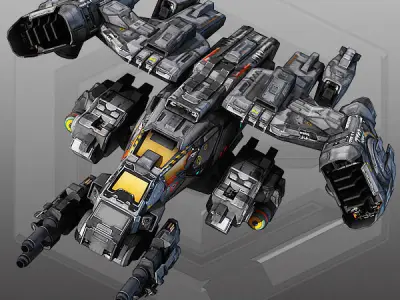 SciFi Dropship  Low-poly 3D model